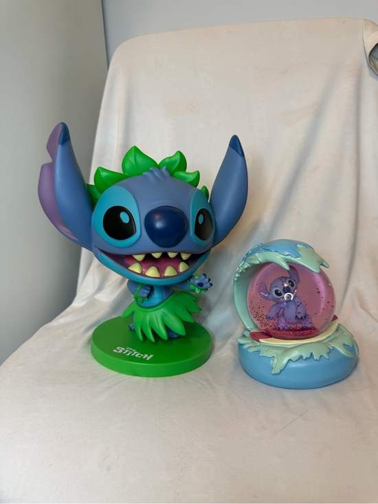 Disney Other - Disney Stitch Collectible Bundle – Hula Stitch Figure & Glitter Snow Globe